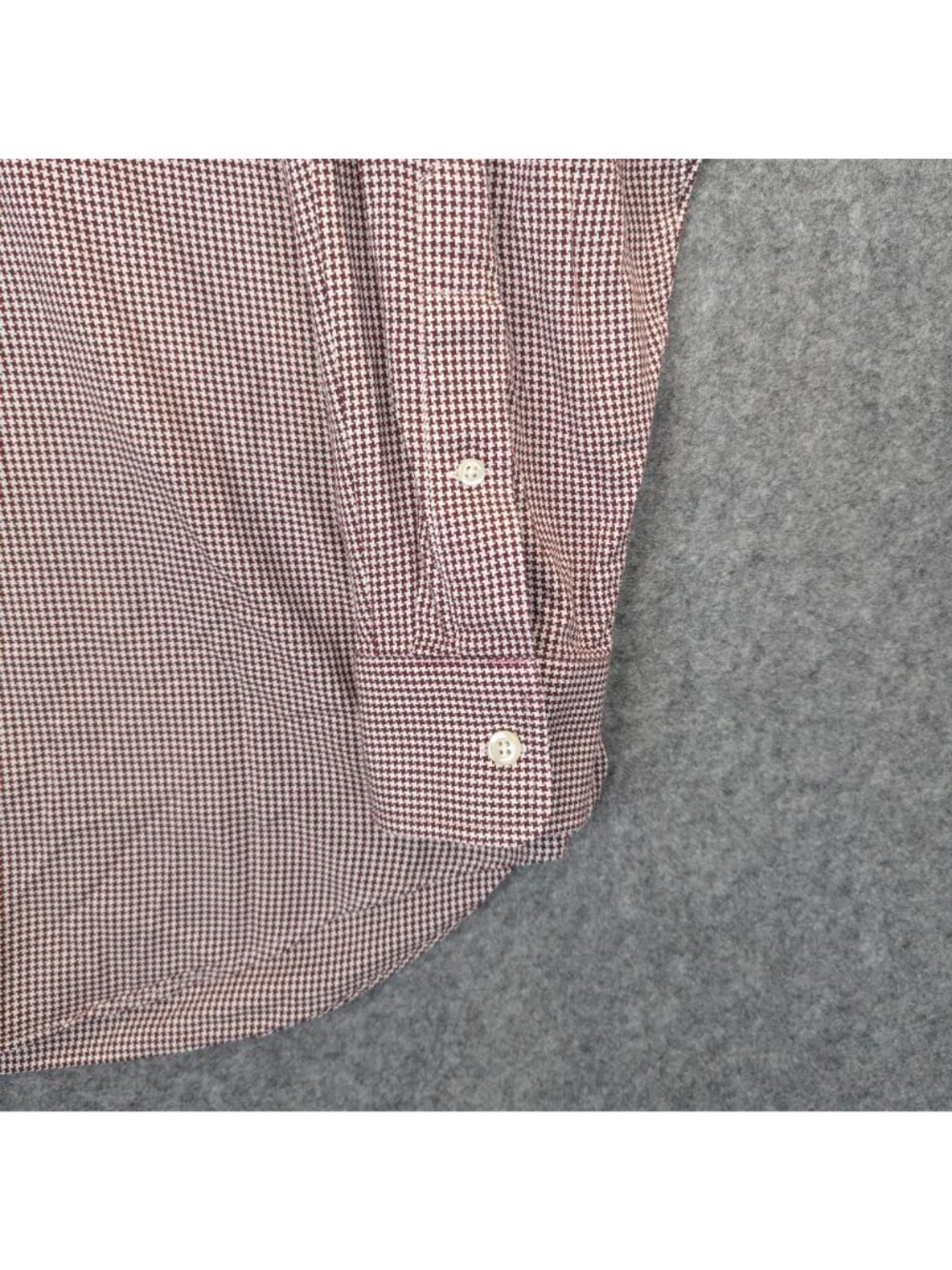 Paul Fredrick Mens 16.5 35 Dress Shirt Maroon White Button Down Long Sleeve - Picture 2 of 11
